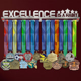 Excellence Is A Habit Medal Hanger Display-Medal Display-Victory Hangers®