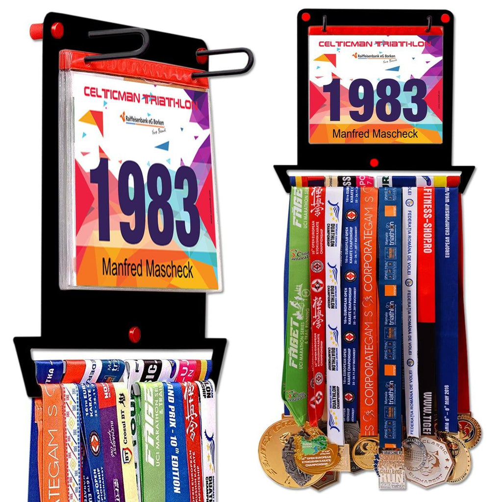 Race Bib Holder + Medal Hanger Display Rack V1-Medal Display-Victory Hangers®