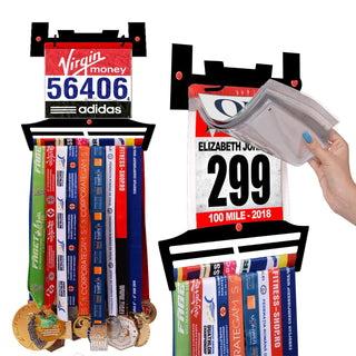 Race Bib Holder + Medal Hanger Display Rack V2 | Victory Hangers® Victory Medal Hangers®