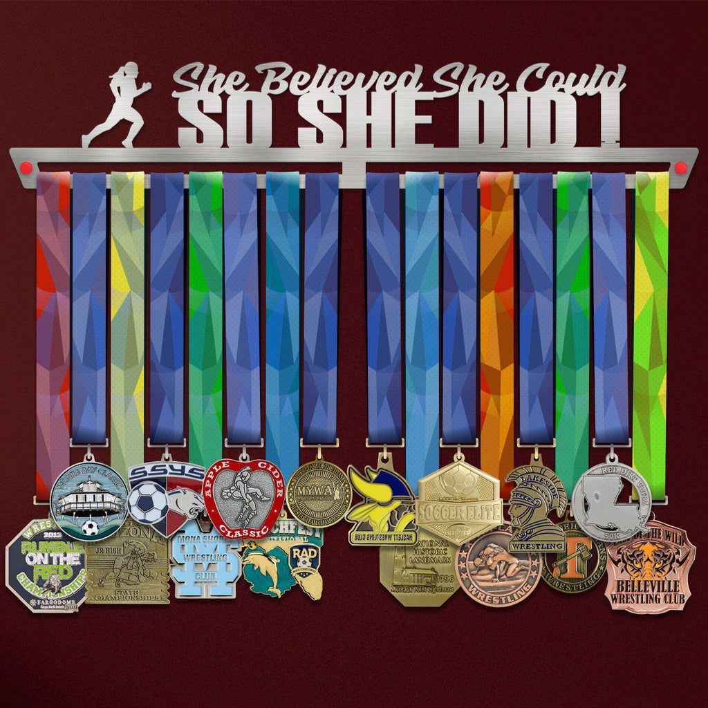 She Believed She Could, So She Did! Medal Hanger Display